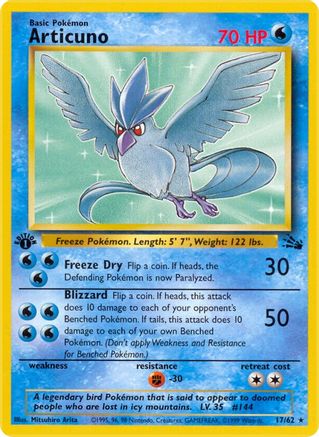 Articuno (17) 17/62 - Fossil Unlimited - Poke-Collect