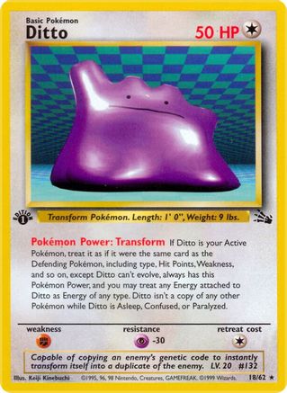 Ditto (18) 18/62 - Fossil 1st Edition - Poke-Collect
