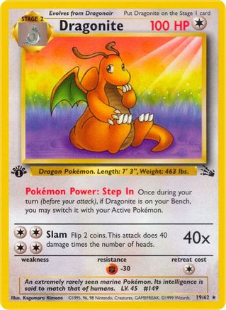 Dragonite (19) 19/62 - Fossil Unlimited - Poke-Collect