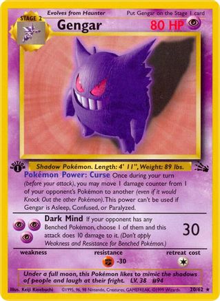 Gengar (20) 20/62 - Fossil 1st Edition - Poke-Collect