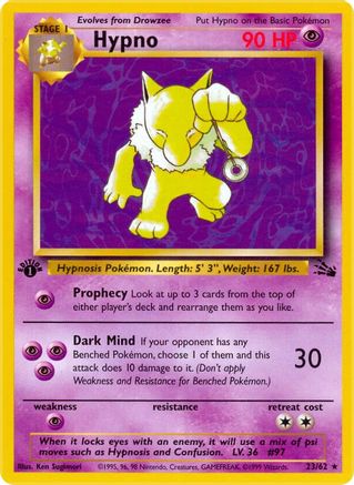 Hypno (23) 23/62 - Fossil Unlimited - Poke-Collect