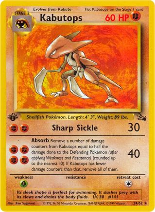 Kabutops (24) 24/62 - Fossil Unlimited - Poke-Collect