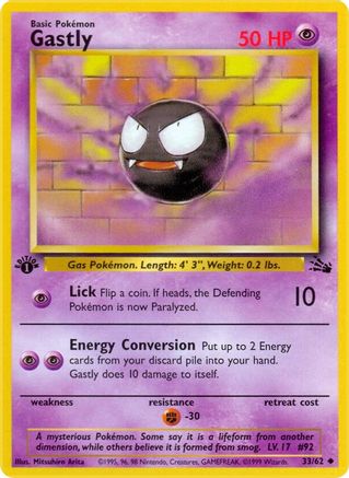 Gastly 33/62 - Fossil 1st Edition - Poke-Collect