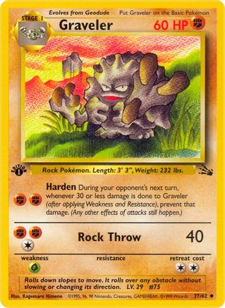Graveler 37/62 - Fossil 1st Edition - Poke-Collect