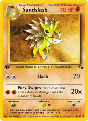 Sandslash 41/62 - Fossil Unlimited - Poke-Collect
