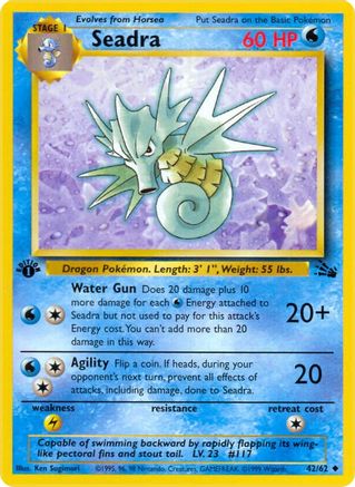 Seadra 42/62 - Fossil Unlimited - Poke-Collect