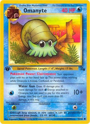 Omanyte 52/62 - Fossil 1st Edition - Poke-Collect