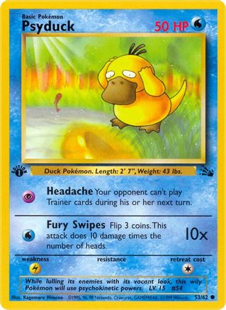 Psyduck 53/62 - Fossil Unlimited - Poke-Collect