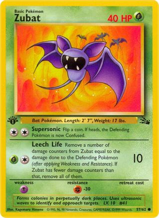 Zubat 57/62 - Fossil 1st Edition - Poke-Collect
