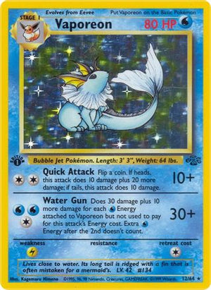 Vaporeon 12/64 - Jungle 1st Edition Holofoil - Poke-Collect