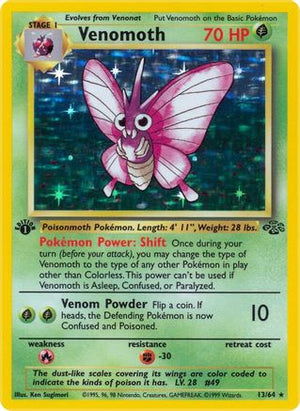 Venomoth 13/64 - Jungle 1st Edition Holofoil - Poke-Collect