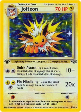 Jolteon (4) 4/64 - Jungle 1st Edition Holofoil - Poke-Collect