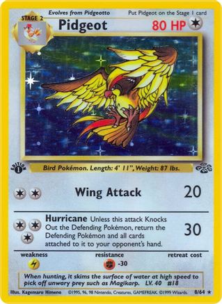 Pidgeot (8) 8/64 - Jungle Unlimited Holofoil - Poke-Collect