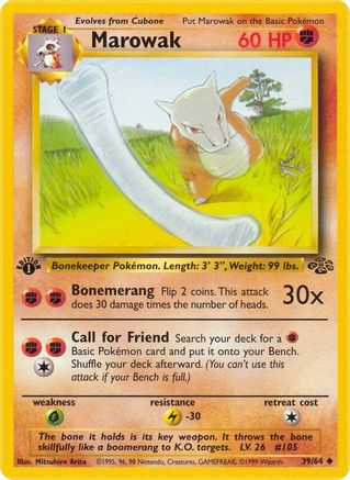 Marowak 39/64 - Jungle 1st Edition - Poke-Collect