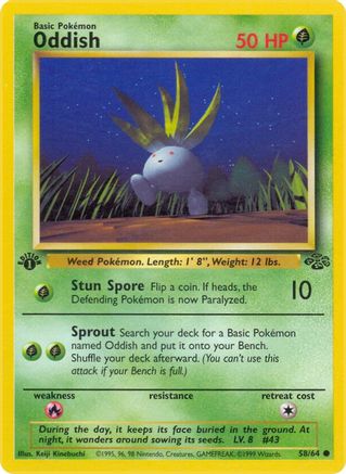 Oddish 58/64 - Jungle 1st Edition - Poke-Collect