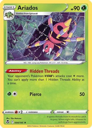 Ariados 4/195 - SWSH12 Silver Tempest Holofoil - Poke-Collect
