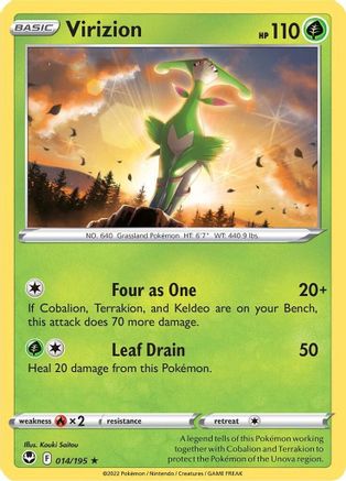 Virizion 14/195 - Silver Tempest Reverse Holofoil - Poke-Collect