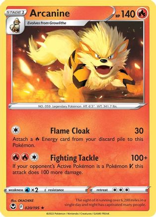 Arcanine 20/195 - SWSH12 Silver Tempest - Poke-Collect