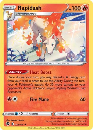 Rapidash 22/195 - SWSH12 Silver Tempest Holofoil - Poke-Collect