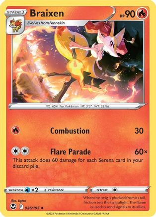 Braixen 26/195 - SWSH12 Silver Tempest - Poke-Collect