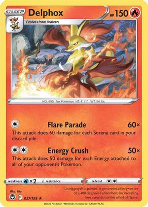 Delphox 27/195 - SWSH12 Silver Tempest Reverse Holofoil - Poke-Collect