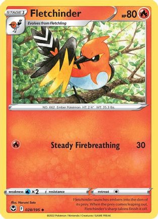 Fletchinder 28/195 - SWSH12 Silver Tempest - Poke-Collect