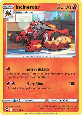 Incineroar 32/195 - SWSH12 Silver Tempest Reverse Holofoil - Poke-Collect
