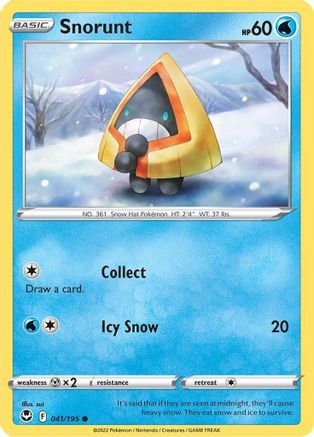 Snorunt 41/195 - Silver Tempest Reverse Holofoil - Poke-Collect