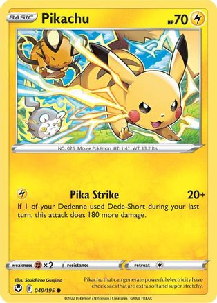 Pikachu 49/195 - SWSH12 Silver Tempest - Poke-Collect