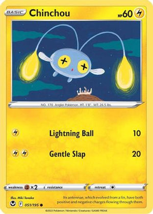 Chinchou 51/195 - SWSH12 Silver Tempest Reverse Holofoil - Poke-Collect