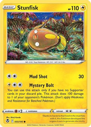 Stunfisk 55/195 - Silver Tempest Reverse Holofoil - Poke-Collect