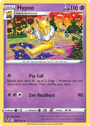 Hypno 61/195 - SWSH12 Silver Tempest Reverse Holofoil - Poke-Collect