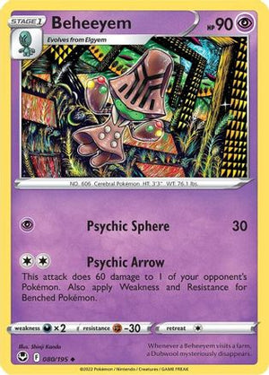 Beheeyem 80/195 - SWSH12 Silver Tempest Reverse Holofoil - Poke-Collect