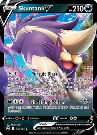 Skuntank V 108/195 - Silver Tempest Holofoil - Poke-Collect