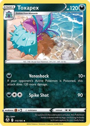 Toxapex 115/195 - Silver Tempest Reverse Holofoil - Poke-Collect