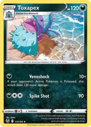 Toxapex 115/195 - Silver Tempest Reverse Holofoil - Poke-Collect
