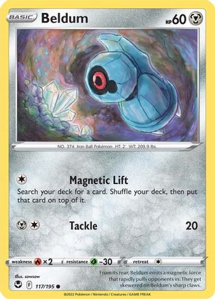 Beldum 117/195 - SWSH12 Silver Tempest Reverse Holofoil - Poke-Collect