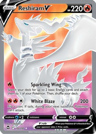 Reshiram V (Full Art) 172/195 - SWSH12 Silver Tempest Holofoil - Poke-Collect