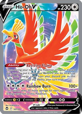 Ho-Oh V (Full Art) 187/195 - SWSH12 Silver Tempest Holofoil - Poke-Collect