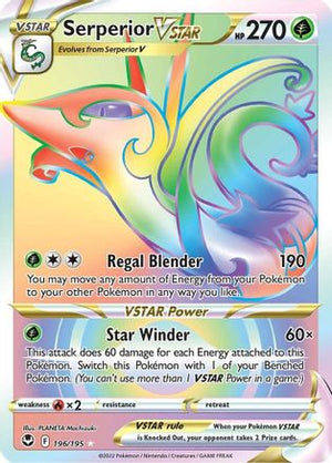 Serperior VSTAR (Secret) 196/195 - SWSH12 Silver Tempest Holofoil - Poke-Collect