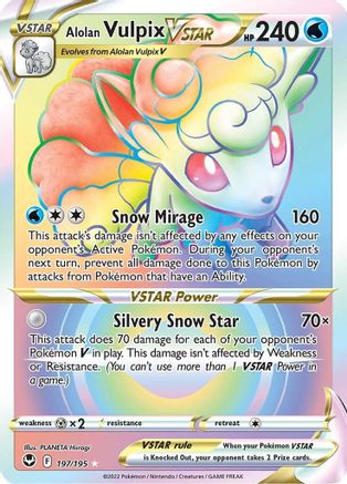 Alolan Vulpix VSTAR (Secret) 197/195 - SWSH12 Silver Tempest Holofoil - Poke-Collect