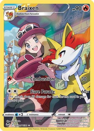 Braixen TG01/30 - SWSH12 Silver Tempest Trainer Gallery Holofoil - Poke-Collect
