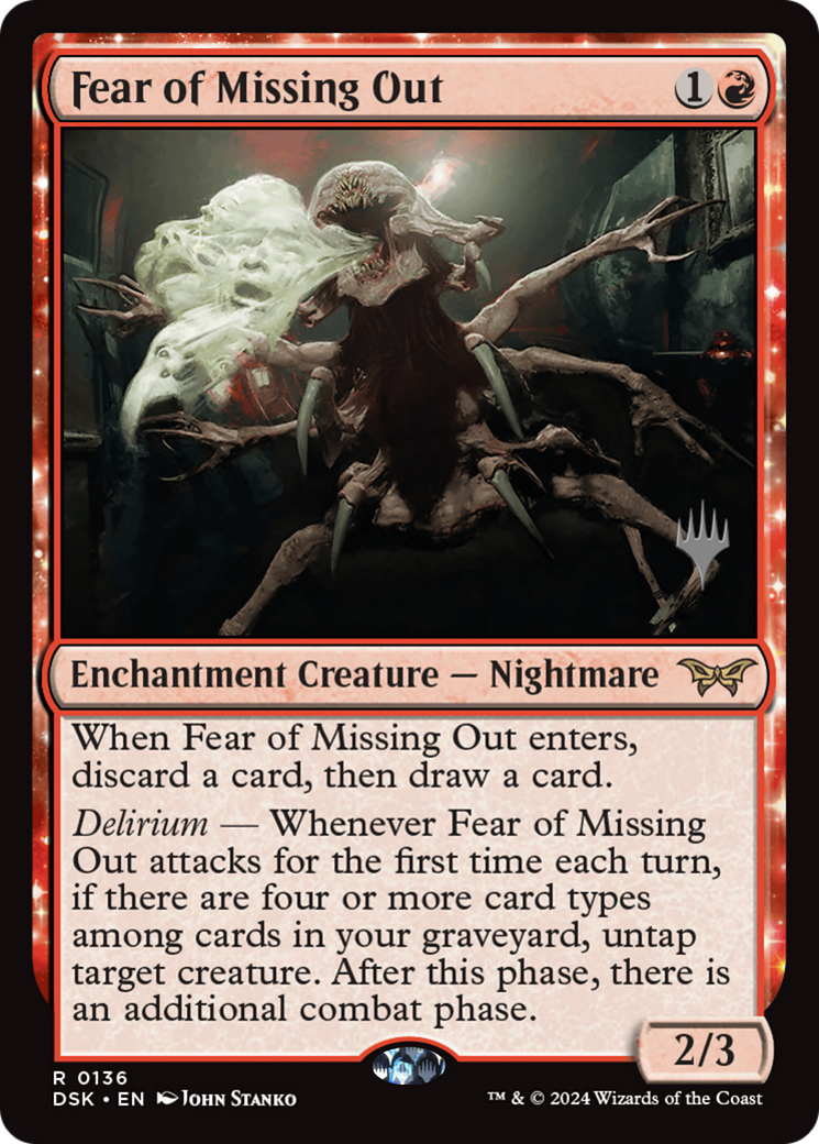 Fear of Missing Out (PPDSK-136) - Duskmourn: House of Horror Promos: (enchantment) Foil - Poke-Collect