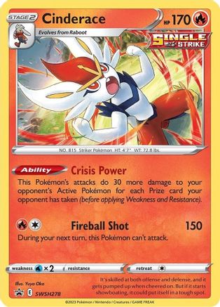 Cinderace - SWSH278 SWSH278/307 - SWSH Sword & Shield Promo Cards Holofoil - Poke-Collect