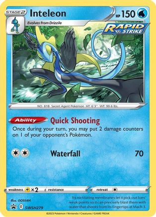 Inteleon - SWSH279 SWSH279/307 - SWSH Sword & Shield Promo Cards Holofoil - Poke-Collect