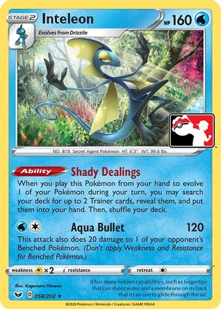 Inteleon (058) 58 - Prize Pack Series Cards - Poke-Collect
