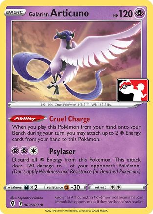 Galarian Articuno 63 - Prize Pack Series Cards - Poke-Collect