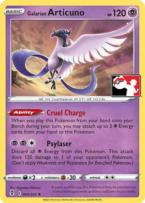 Galarian Articuno 63 - Prize Pack Series Cards - Poke-Collect