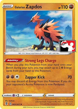 Galarian Zapdos 82 - Prize Pack Series Cards - Poke-Collect