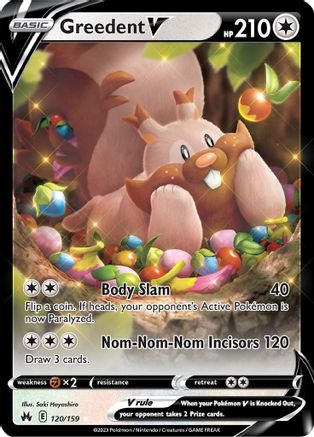 Greedent V 120/159 - Crown Zenith Holofoil - Poke-Collect